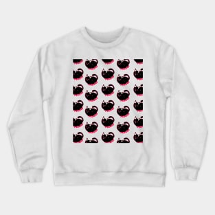 Meow Pattern with Repeating Black Cat Crewneck Sweatshirt